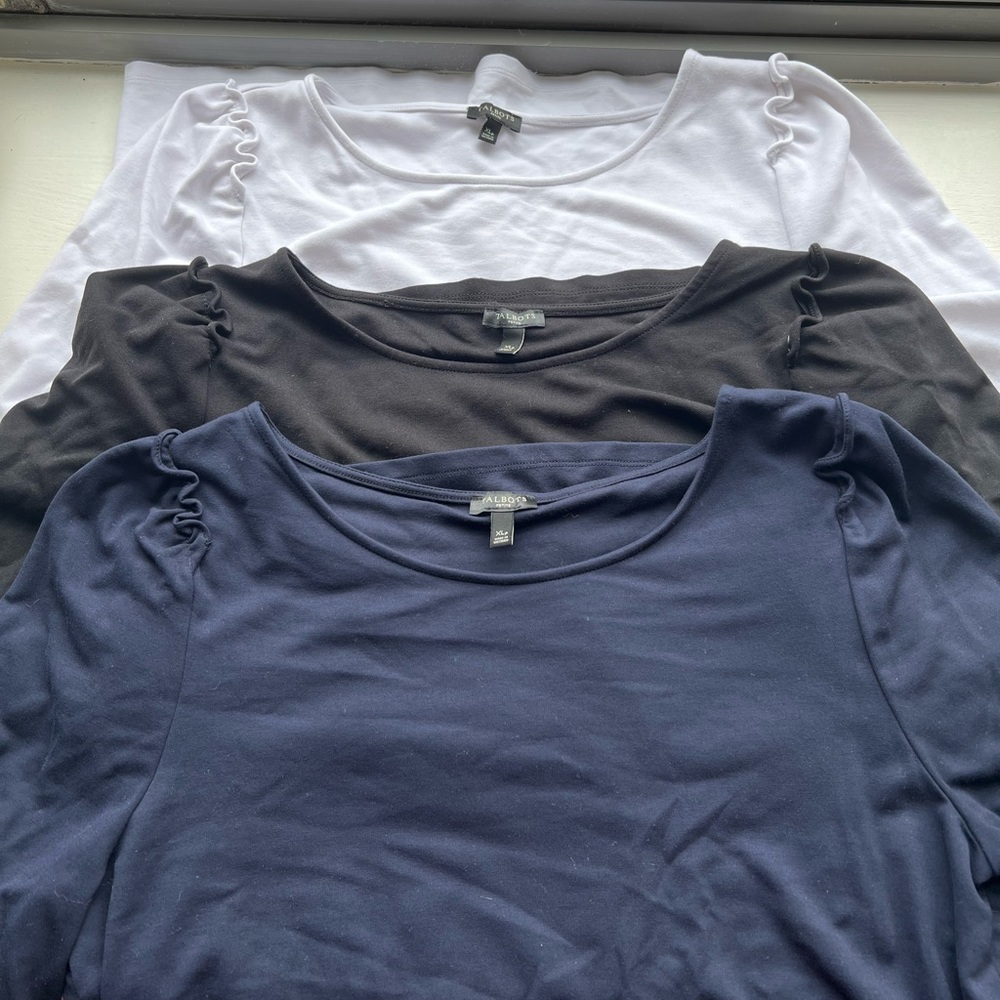 3 basic work shirts, lightly worn, size XL from Talbots